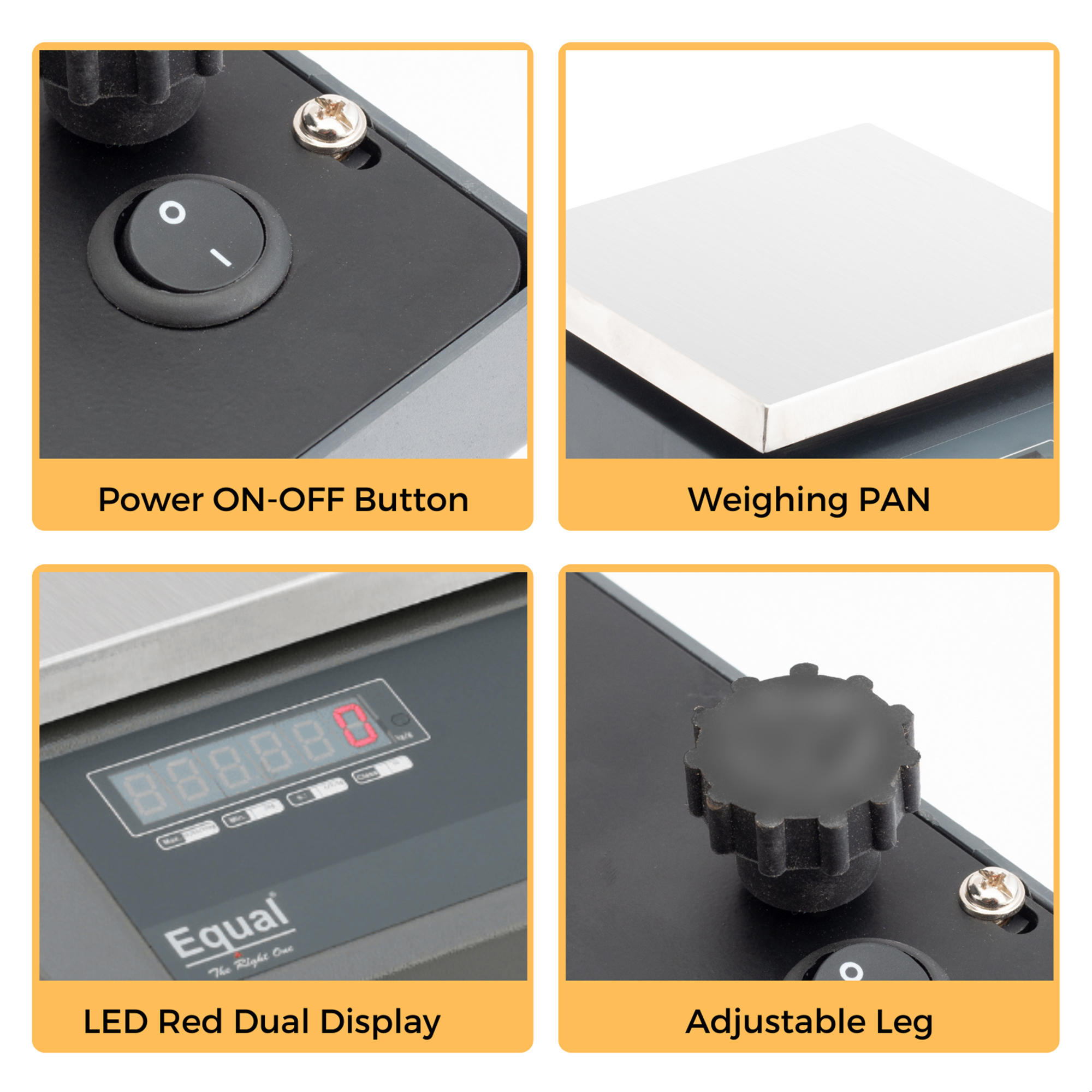Equal Digital Electronic Weighing Machine 30kg Capacity with Sealed Rechargable Battery (ABS)