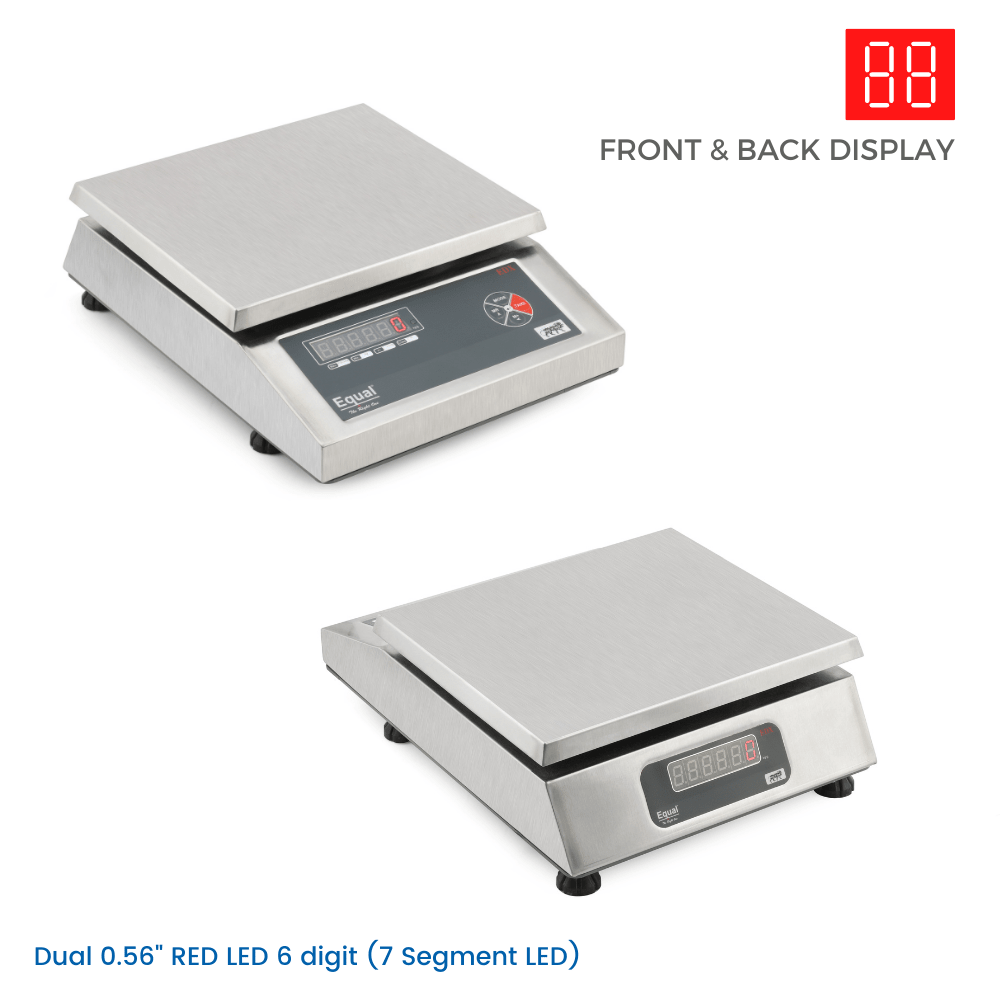EQUAL Table Top Display Front & Back/SS - 10/20/30kg, 1,2,5g, 200X220