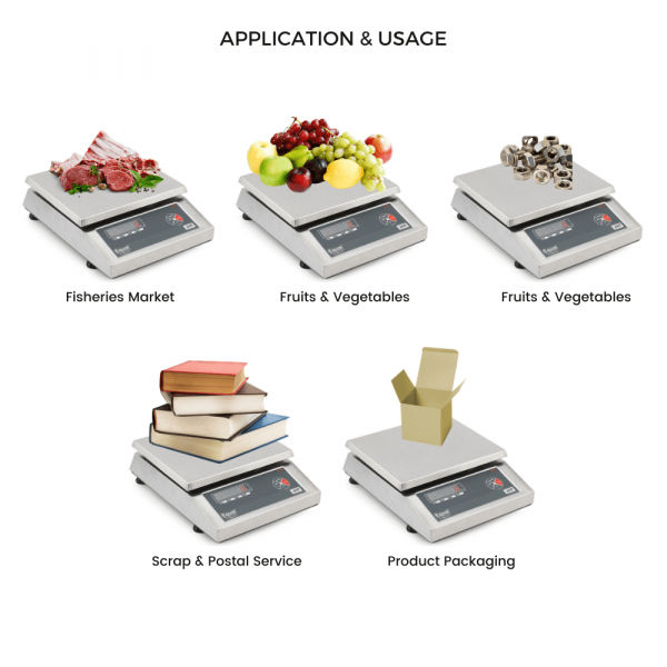 EQUAL Table Top Display Front &amp; Back/SS - 10/20/30kg, 1,2,5g, 240X280